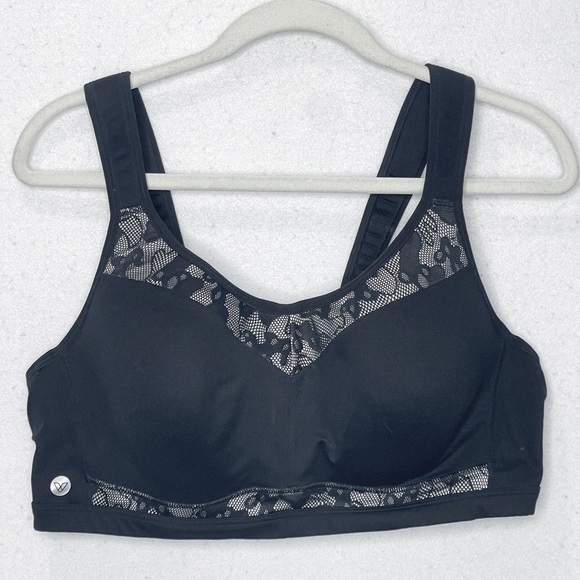 Livi Active Other - Livi Active Black With Lace Detail Molded No Wire Sports Bra Size 42D